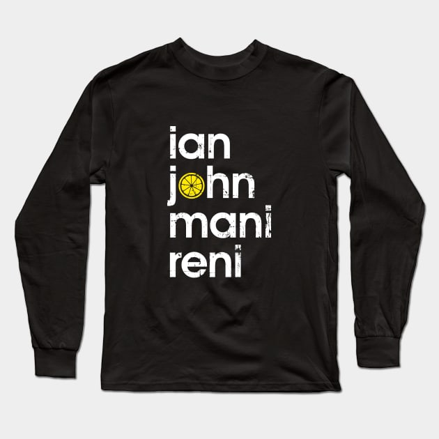 The Stone Roses Members Indie Manchester Integrated Lemon Long Sleeve T-Shirt by buttercreative